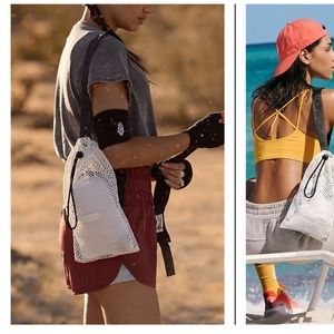 free people FP Movement mini Mesh Sling Bag purse white